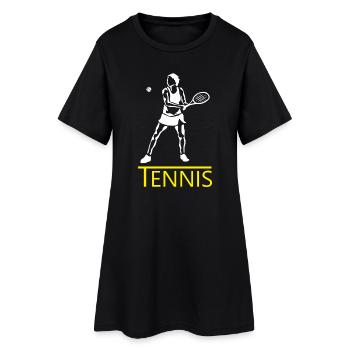 Tennis Silhouette Accent Jaune - Robe T-shirt Femme - noir - Devant
