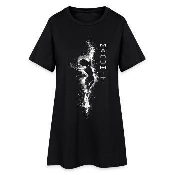 Manumit Single White Design - Robe T-shirt Femme - noir - Devant