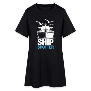 Spotter de navire Passion Maritime - Robe T-shirt Femme - noir - Devant