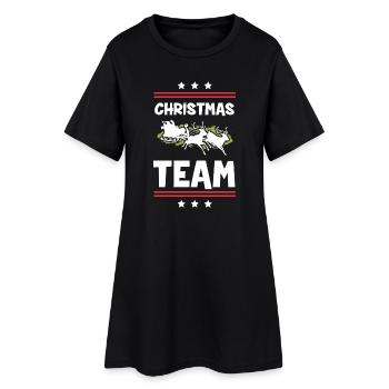 Noël de l’équipe Weihnachten - Robe T-shirt Femme - noir - Devant