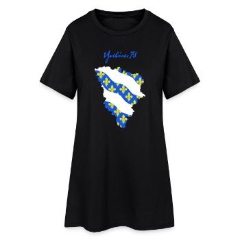 Yvelines 78 - Frauen T-Shirt-Kleid - Schwarz - Vorne