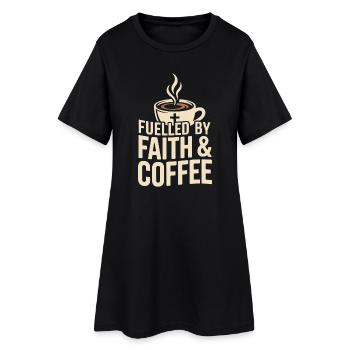 Fuelled By Faith & Coffee Glaube Und Kaffee - Women’s T-Shirt Dress - black - Front