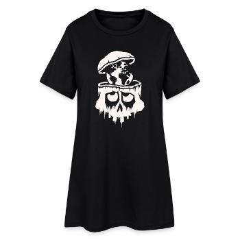 Skull thinks about the survival of the earth - Women’s T-Shirt Dress - black - Front
