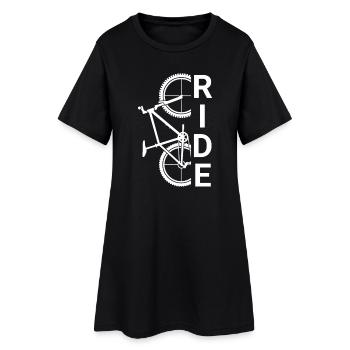Ride Bike - Frauen T-Shirt-Kleid - Schwarz - Vorne