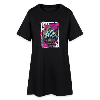 As de pique - Robe T-shirt Femme - noir - Devant