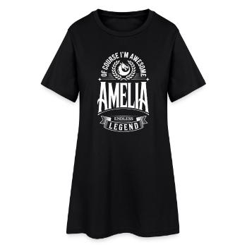 Amelia Name – Die endlose Legende, wirklich großartig - Frauen T-Shirt-Kleid - Schwarz - Vorne