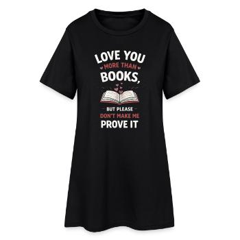 Je t’aime plus que des livres qui lisent de la littérature - Robe T-shirt Femme - noir - Devant