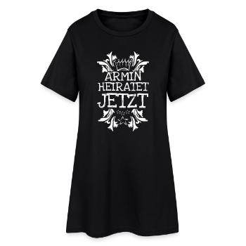 Armin Heiratet Jetzt Ornamentale Hochzeit - Frauen T-Shirt-Kleid - Schwarz - Vorne