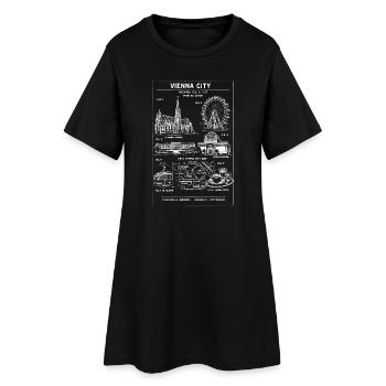 Silhouette du plan de la ville de Vienne - Robe T-shirt Femme - noir - Devant