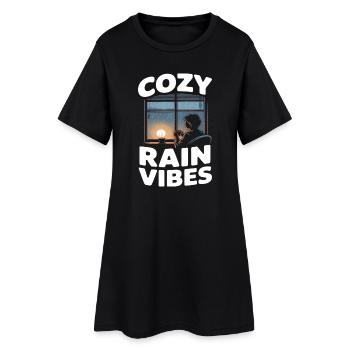 Régénération des vibes de la pluie douillette - Robe T-shirt Femme - noir - Devant