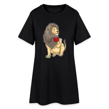Tasse à café Lion - Robe T-shirt Femme - noir - Devant