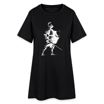 Silhouette de chevalier avec bouclier - Robe T-shirt Femme - noir - Devant
