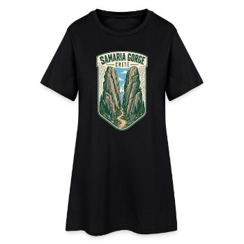 Samaria Gorge Crete Hiking Adventure Travel - Frauen T-Shirt-Kleid - Schwarz - Vorne