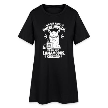 Ich Bin Unfreundlich Im Lamamodus - Frauen T-Shirt-Kleid - Schwarz - Vorne