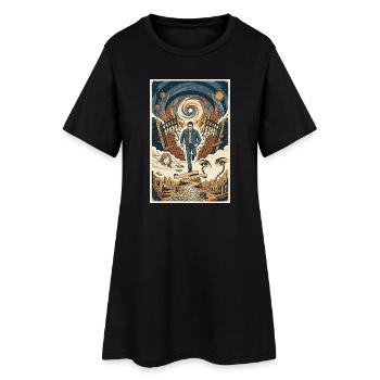 Escape from Reality Cosmic Journey to the Unknown - Women’s T-Shirt Dress - black - Front