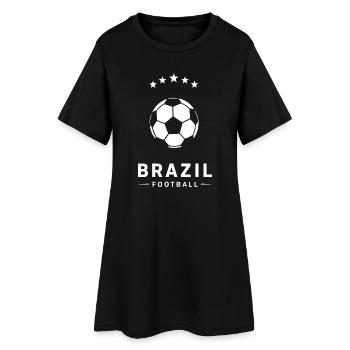 Emblème de football brésilien sur fond noir - Robe T-shirt Femme - noir - Devant