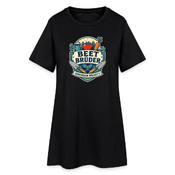 Beet Brüder Gemeinsam wächst es - Frauen T-Shirt-Kleid - Schwarz - Vorne
