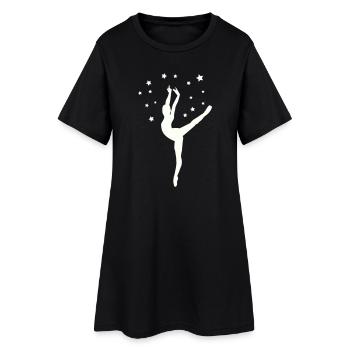 Tänzerin im Sternentanz - Frauen T-Shirt-Kleid - Schwarz - Vorne