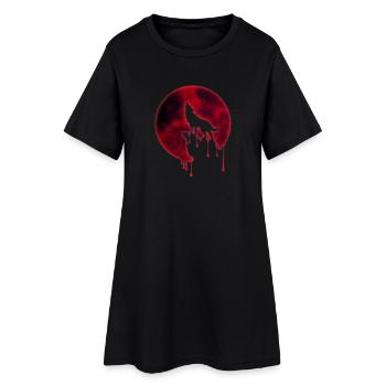 Howling Wolf pleine lune loups nuit lune lune de - Robe T-shirt Femme - noir - Devant
