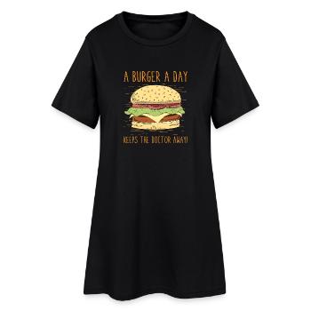 Une journée Burger Un Garde le médecin - Robe T-shirt Femme - noir - Devant