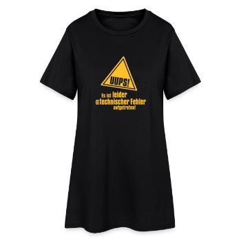 technischer Fehler - Frauen T-Shirt-Kleid - Schwarz - Vorne