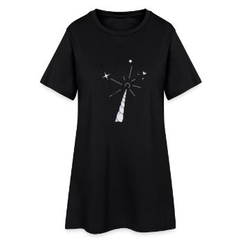 Einhorn Horn - Frauen T-Shirt-Kleid - Schwarz - Vorne