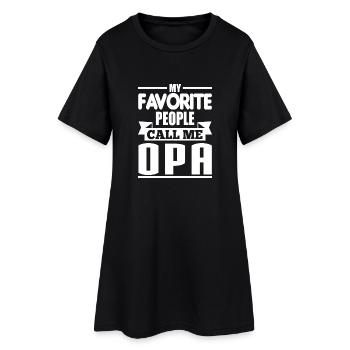 Opa - Frauen T-Shirt-Kleid - Schwarz - Vorne