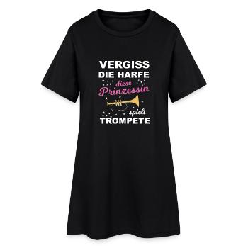 Vergiss die Harfe, diese Prinzessin.. - Geschenk - Frauen T-Shirt-Kleid - Schwarz - Vorne