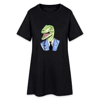 Reptiloid - Frauen T-Shirt-Kleid - Schwarz - Vorne