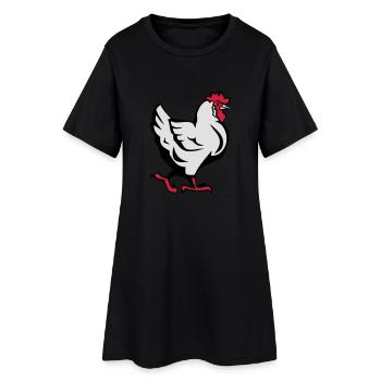 Chicken pet bird - Women’s T-Shirt Dress - black - Front