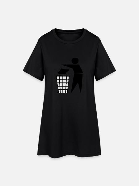 keep tidy - Frauen T-Shirt-Kleid - Schwarz