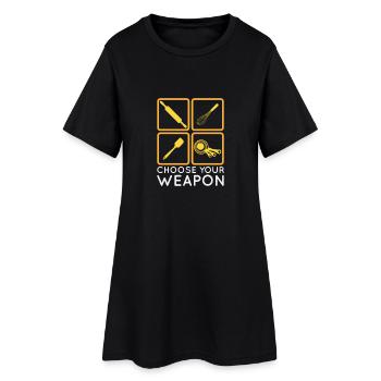 Funny Cook Cooking Shirt Choose Weapon - Frauen T-Shirt-Kleid - Schwarz - Vorne