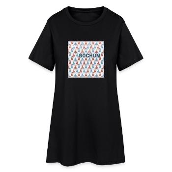 Bochum Fördertürme - Frauen T-Shirt-Kleid - Schwarz - Vorne