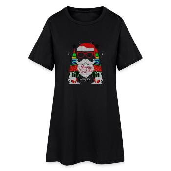 cadeau de Noël laids Sweater Joyeux Noël Père Noël - Robe T-shirt Femme - noir - Devant