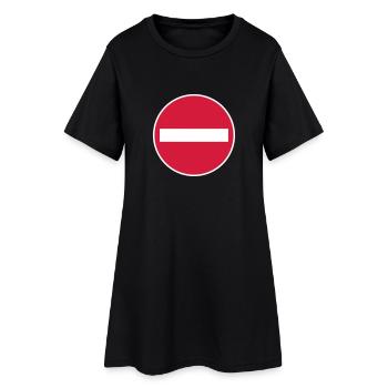 Une façon d'une façon circulation de la rue signe - Robe T-shirt Femme - noir - Devant