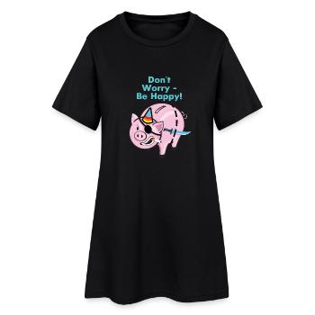 Cochon de pirate - Robe T-shirt Femme - noir - Devant
