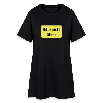 Bitte nicht füttern - Frauen T-Shirt-Kleid - Schwarz - Vorne