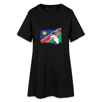 Namibia Flag - Kudu Antelope - Kudu Antilope - Frauen T-Shirt-Kleid - Schwarz - Vorne