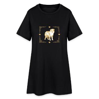 australian shepherd T-shirt Cadeau Heartbeat - Robe T-shirt Femme - noir - Devant