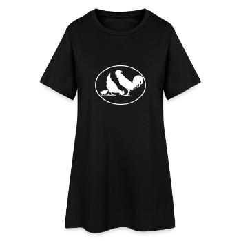 familie / Hühner / hühnerhof - Frauen T-Shirt-Kleid - Schwarz - Vorne