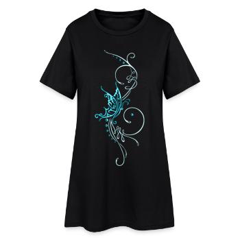 Ornement tribal avec papillon, féminin - Robe T-shirt Femme - noir - Devant
