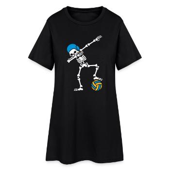 DAB DABBING Skelett Wasserball Halloween - Frauen T-Shirt-Kleid - Schwarz - Vorne