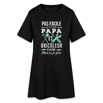 Papa et bricoleur à la fois - Robe T-shirt Femme - noir - Devant