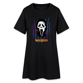 Regarder des films d’horreur avec un masque d’horreur effrayant - Robe T-shirt Femme - noir - Devant
