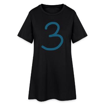 3 Number three number birthday - Women’s T-Shirt Dress - black - Front