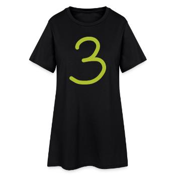 3 Number three number green birthday - Women’s T-Shirt Dress - black - Front