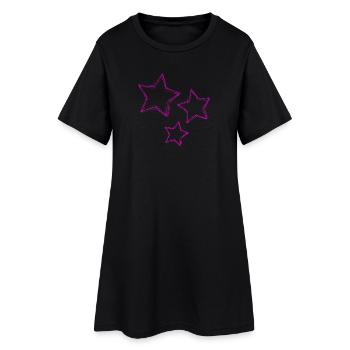 ETOILE. ETOILES. STAR. ETOILES. FÊTE. ANNIVERSAIRE - Robe T-shirt Femme - noir - Devant