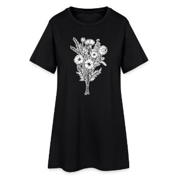 Blumenstrauß Blumen Wildblumen Hochzeit Geschenk - Frauen T-Shirt-Kleid - Schwarz - Vorne