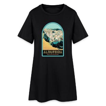 Illustration Albufeira aerial view - Women’s T-Shirt Dress - black - Front