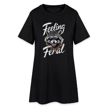 Feeling Feral Racoon  - Women’s T-Shirt Dress - black - Front